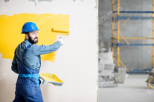 Preview: Repairman painting wall