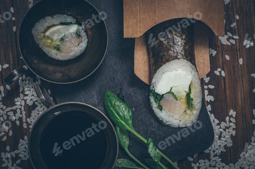 Preview: Still Life. Japanese Cuisine- Roll In A Package. Flat Lay