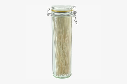 Preview: Glass Jar with Hinged Lid Containing Stick-Shaped Contents