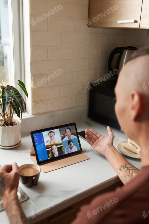 Preview: Man Attending Online Meeting