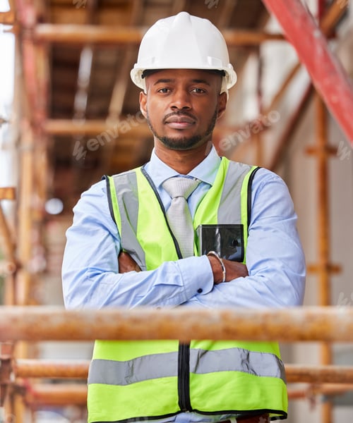 Preview: Shot of a young man working on a construction site outside