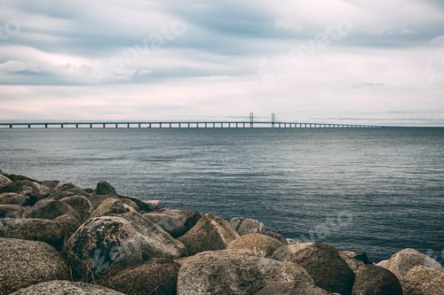 Preview: Rocks, sea and Oresund bridge