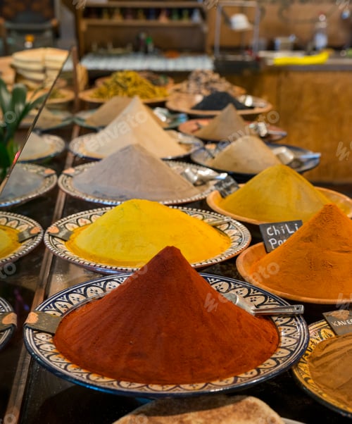 Preview: towers of spices in a shop