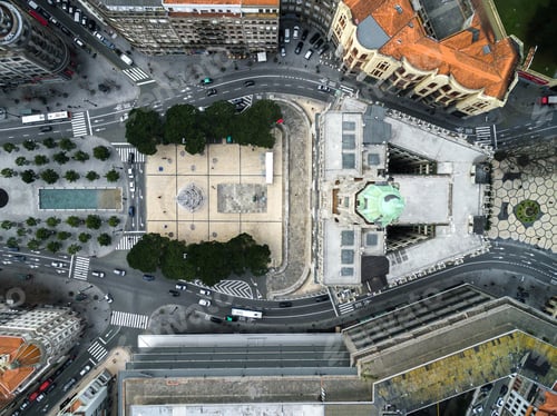 Preview: Top View Of City Hall And Liberty Square, Porto, Portugal
