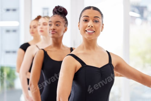 Preview: Being a dancer requires dedication. Shot of a group of beautiful young ballerinas.