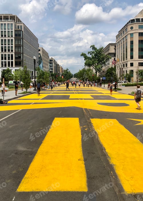 Preview: Black lives matter painted onto street my Washington DC mayor leading to White House