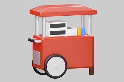 Preview: Scarlet Cart with Built-in Microwave