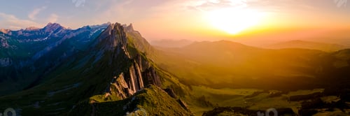 Preview: Schaeffler mountain ridge swiss Alpstein, Appenzell Switzerland, ridge of Schaeffler peak