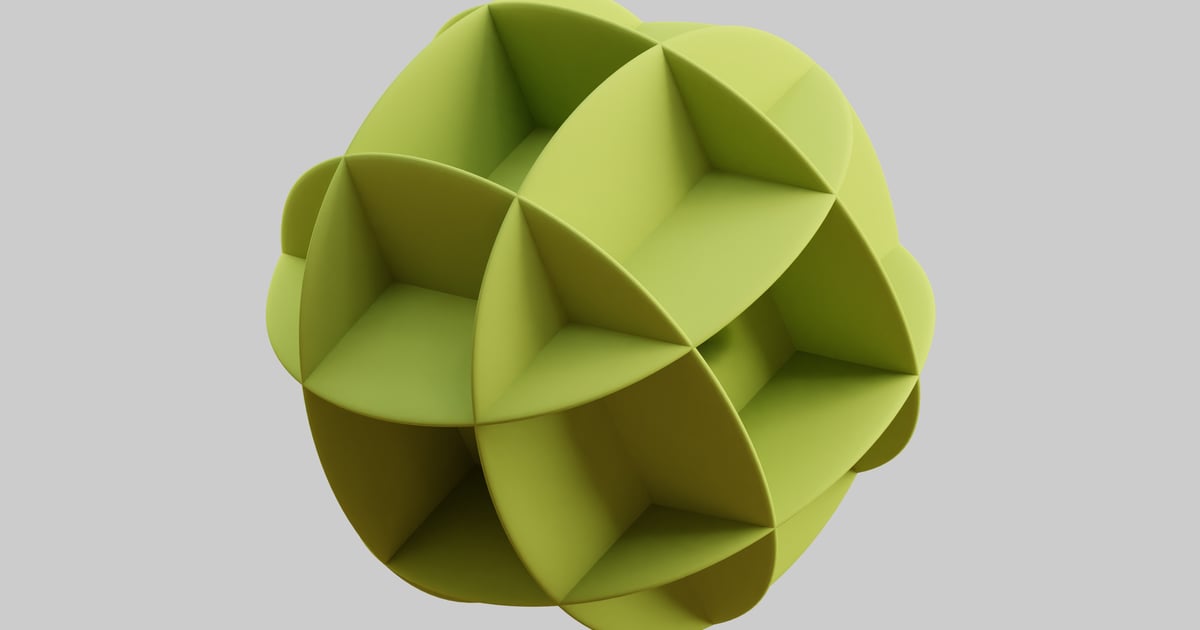 Geometric sphere with segmented cavities 3D, Incl. Sphere & abstract ...