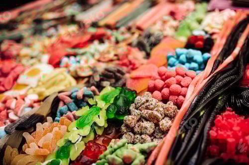 Preview: many different delicious chocolate cute autumn halloween candy on the retail market