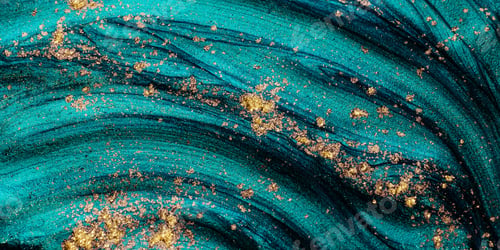 Vista previa: Abstract acrylic liquid painting texture shine golden toned.