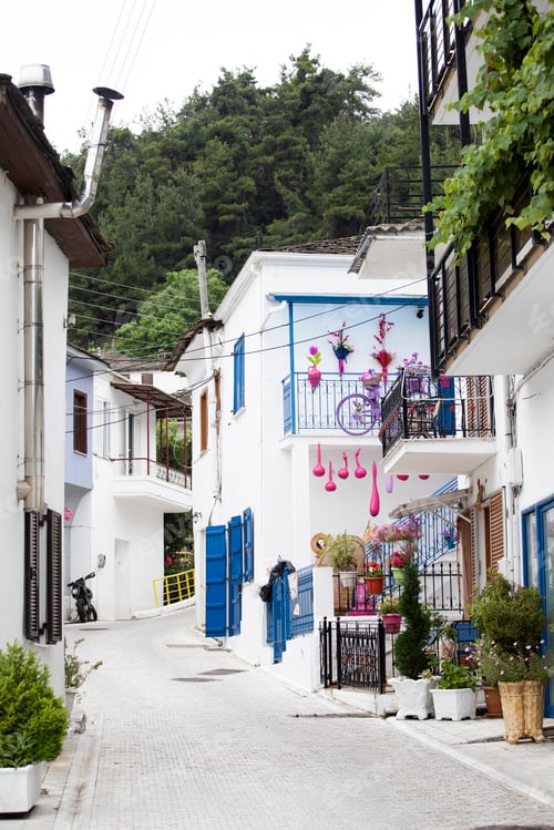 Preview: Beautiful street on Thassos Island, Greece