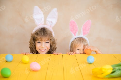 Preview: Two Children Wearing Easter Bunny Ears