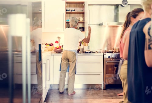 Preview: Group of friends are cooking in the kitchen
