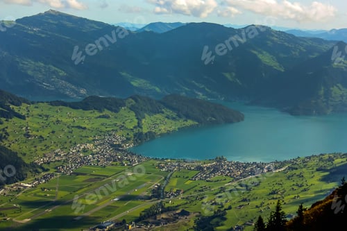 Preview: Aerial view on lake luzern, Switzerland, Europe