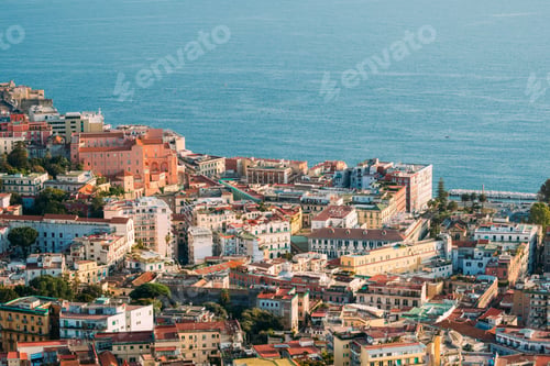 Preview: Naples, Italy. Top View Cityscape Skyline Of House In Residentia