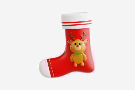 Preview: 3D Christmas Stocking with Reindeer Decoration