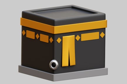 Visualização: Impressionante modelo 3D de Kaaba para design islâmico