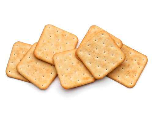 Preview: Dry cracker cookies isolated on white background cutout
