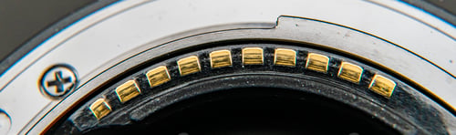 Preview: golden electric contacts of circuit board or battery n