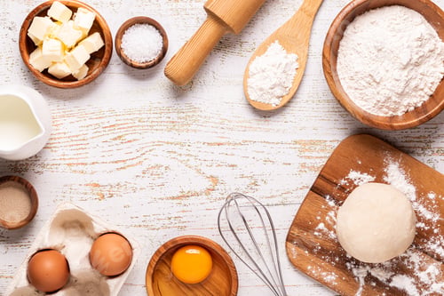 Preview: Bakery products -flour, dough, yeast, salt.