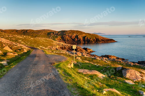 Preview: A Scottish single track road with passing places at Hushinish