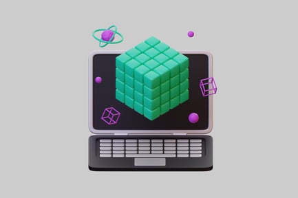 Preview: Laptop with abstract geometry