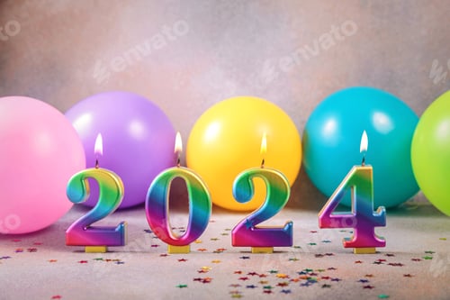 Preview: Holiday sparkling background Happy New Year 2024