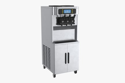 Preview: Stainless Steel Ice Cream Machine with Digital Display and Dispensing Handles