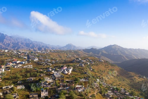 Preview: Aerial view of Rebeirao Manuel in Santiago island in Cape Verde