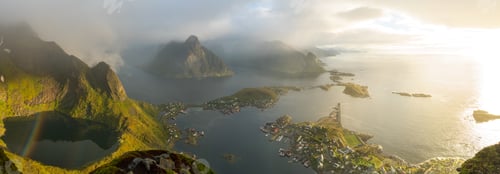 Preview: View from above of the village of Reine in the Lofoten Islands.