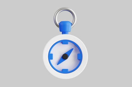 Preview: Navigation compass blue white business style