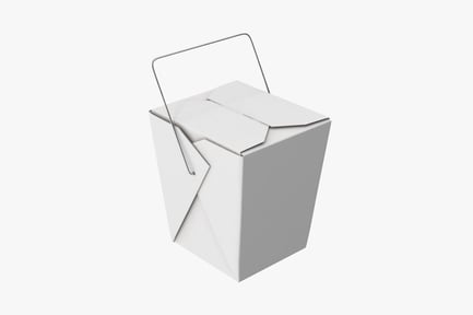 Preview: Closed Chinese Takeout Container with Wire Handle
