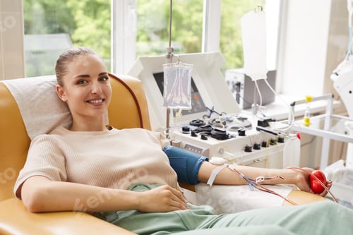 Preview: Patient donating blood at hospital