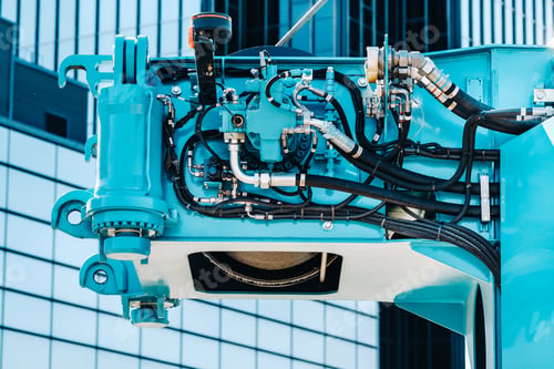 Preview: There are many hydraulic hoses and a hydraulic crane lifting control system.Crane engine control