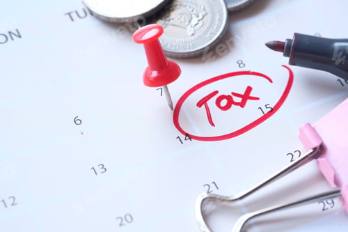 Preview: The USA tax due date marked on the calendar