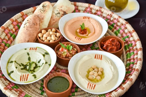 Preview: Arabic Food - three hummos plates