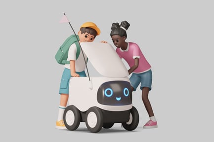 Preview: Children Playing with Robot