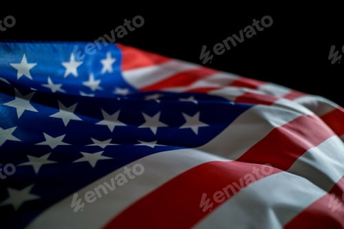 Preview: USA flag on black background.