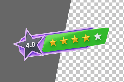Preview: Four Of Five Star Rating 3D Icon