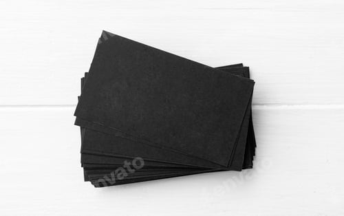 Preview: Blank of black business cards stack for your design
