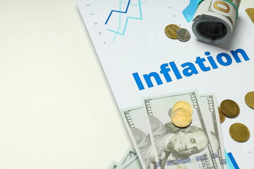 Preview: Concept of financial, economic problems and inflation, space for text