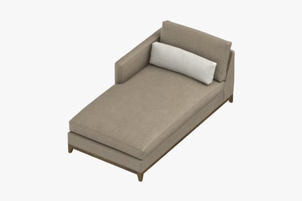 Preview: Modern Chaise Lounge with Lumbar Pillow