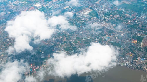 Preview: Aerial view landscape of Bangkok city in Thailand with cloud