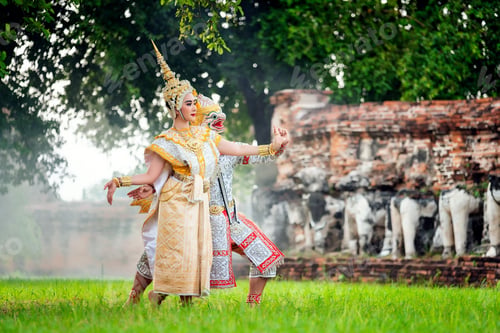Preview: KHON THAI,RANAYANA MASKED,Thai traditional dance Ramayana dance drama, Art culture Thailand Dance