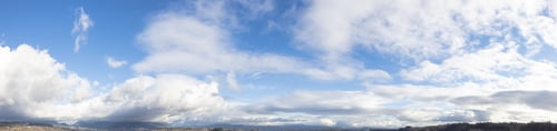 Preview: Panoramic View of Cloudscape during a cloudy blue sky sunny day