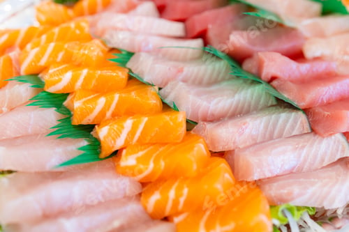 Preview: Variety of sashimi in plastic box