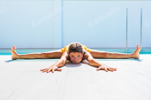 Preview: Beautul sportive woman doing yoga exercise