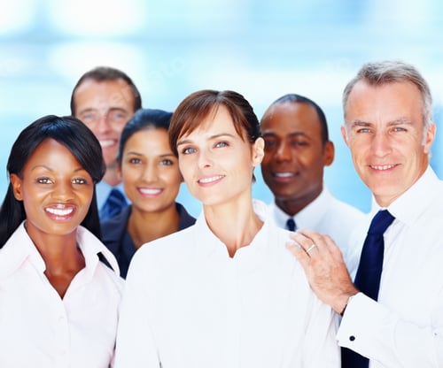 Preview: Happy and successful business people posing