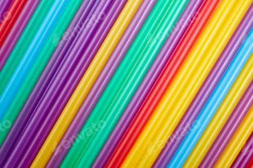 Preview: Colorful Drinking Straws For The Color Background. Abstract A Colorful Of Plastic Straws Used For